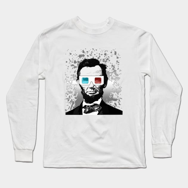 Abraham Lincoln - 3D (2) Long Sleeve T-Shirt by adamzworld